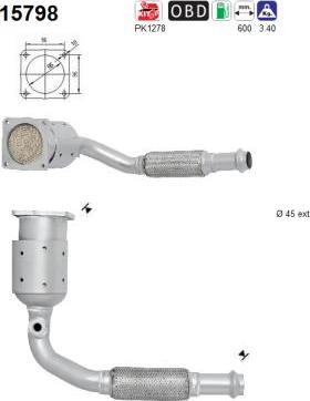 AS 15798 - Каталізатор autocars.com.ua