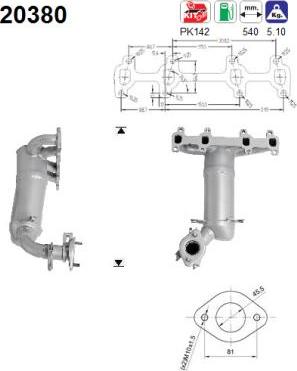 AS 20380 - Каталізатор autocars.com.ua