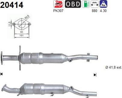 AS 20414 - Каталізатор autocars.com.ua