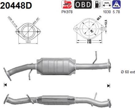 AS 20448D - Каталізатор autocars.com.ua