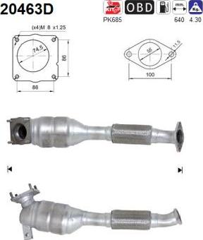 AS 20463D - Каталізатор autocars.com.ua