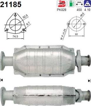 AS 21185 - Каталізатор autocars.com.ua