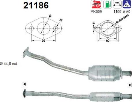 AS 21186 - Каталізатор autocars.com.ua