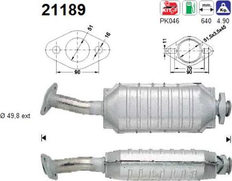 AS 21189 - Каталізатор autocars.com.ua