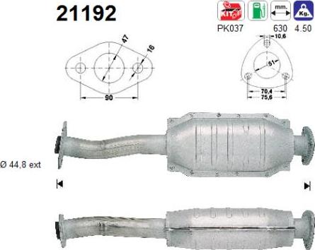 AS 21192 - Каталізатор autocars.com.ua