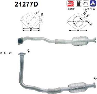 AS 21277D - Каталізатор autocars.com.ua