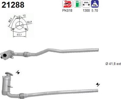 AS 21288 - Каталізатор autocars.com.ua