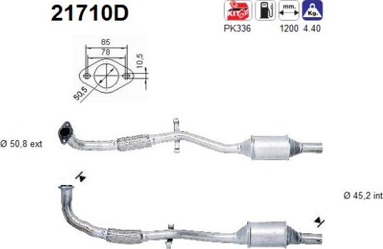 AS 21710D - Каталізатор autocars.com.ua