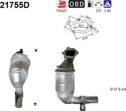 AS 21755D - Каталізатор autocars.com.ua