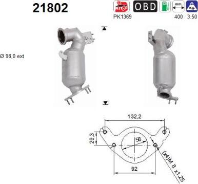 AS 21802 - Каталізатор autocars.com.ua