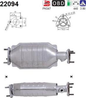 AS 22094 - Каталізатор autocars.com.ua