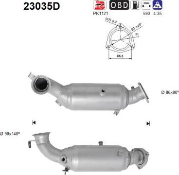 AS 23035D - Каталізатор autocars.com.ua