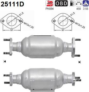 AS 25111D - Каталізатор autocars.com.ua