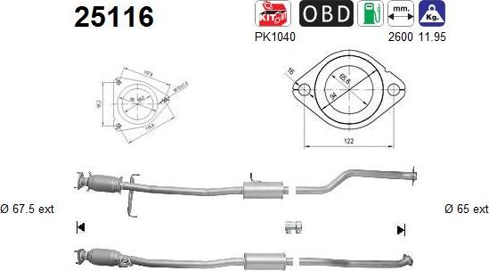 AS 25116 - Каталізатор autocars.com.ua