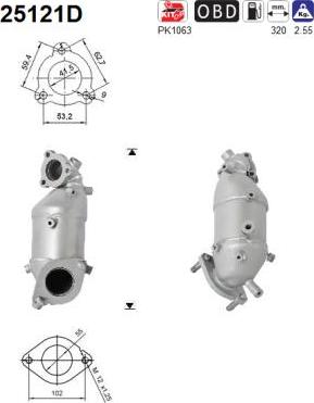 AS 25121D - Каталізатор autocars.com.ua