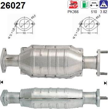 AS 26027 - Каталізатор autocars.com.ua