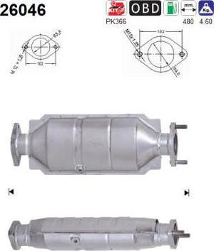 AS 26046 - Каталізатор autocars.com.ua