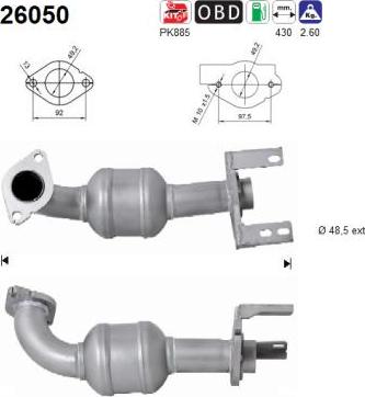 AS 26050 - Каталізатор autocars.com.ua