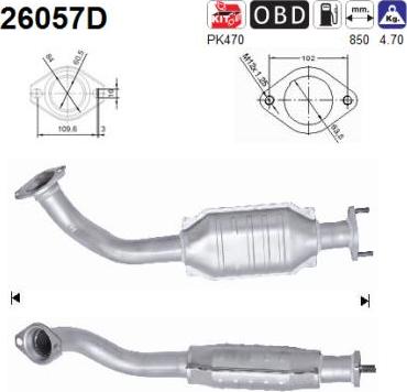 AS 26057D - Каталізатор autocars.com.ua