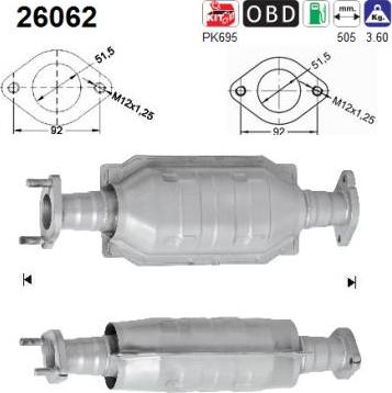 AS 26062 - Каталізатор autocars.com.ua