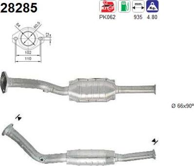 AS 28285 - Каталізатор autocars.com.ua