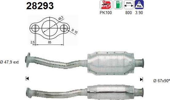 AS 28293 - Каталізатор autocars.com.ua