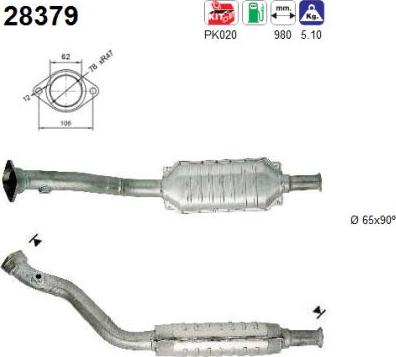 AS 28379 - Каталізатор autocars.com.ua