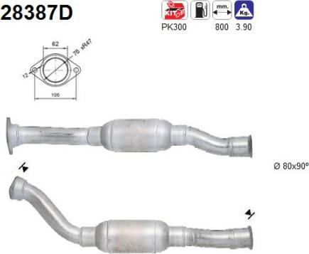 AS 28387D - Каталізатор autocars.com.ua