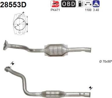 AS 28553D - Каталізатор autocars.com.ua