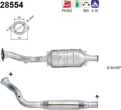 AS 28554 - Каталізатор autocars.com.ua