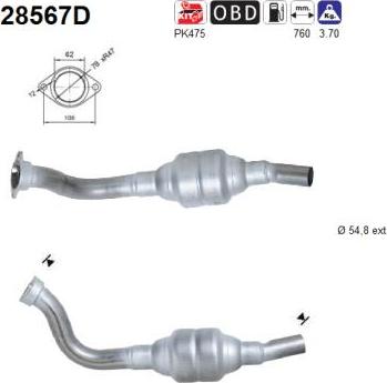 AS 28567D - Каталізатор autocars.com.ua