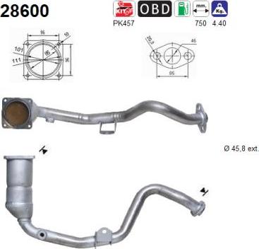 AS 28600 - Каталізатор autocars.com.ua