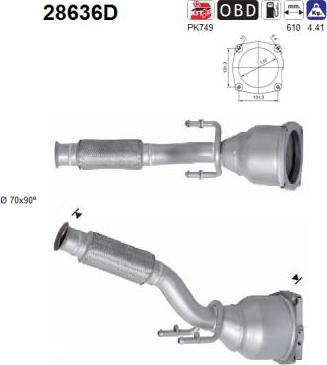 AS 28636D - Каталізатор autocars.com.ua