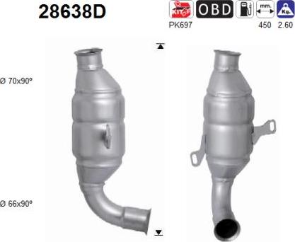 AS 28638D - Каталізатор autocars.com.ua