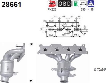 AS 28661 - Каталізатор autocars.com.ua