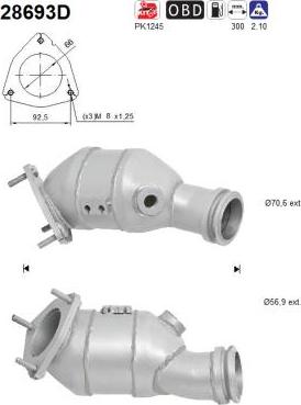 AS 28693D - Каталізатор autocars.com.ua