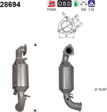 AS 28694 - Каталізатор autocars.com.ua