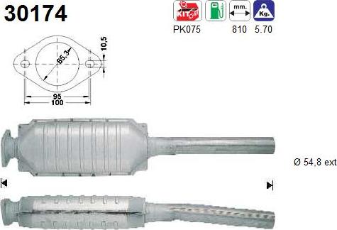 AS 30174 - Каталізатор autocars.com.ua