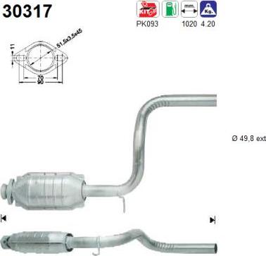 AS 30317 - Каталізатор autocars.com.ua