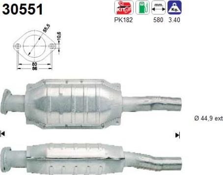 AS 30551 - Каталізатор autocars.com.ua