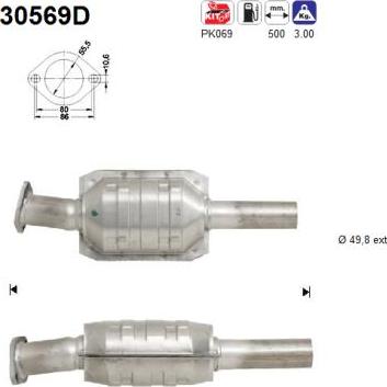 AS 30569D - Каталізатор autocars.com.ua