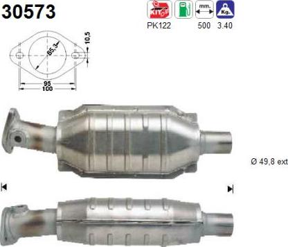 AS 30573 - Каталізатор autocars.com.ua