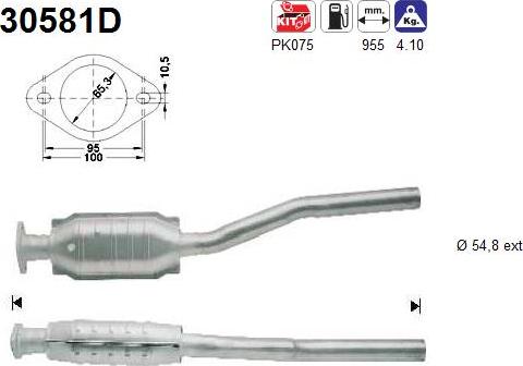 AS 30581D - Каталізатор autocars.com.ua