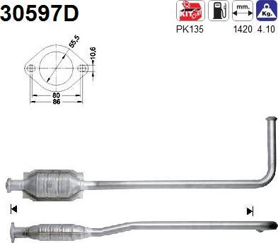 AS 30597D - Каталізатор autocars.com.ua