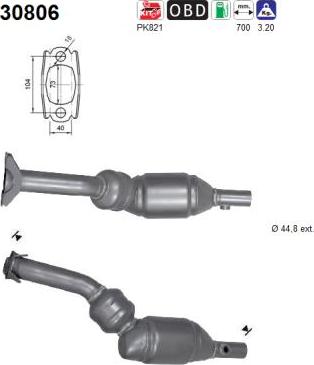 AS 30806 - Каталізатор autocars.com.ua