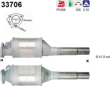 AS 33706 - Каталізатор autocars.com.ua