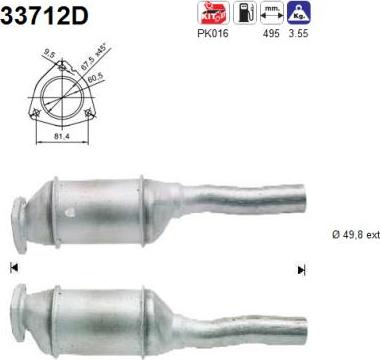 AS 33712D - Каталізатор autocars.com.ua