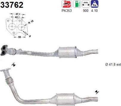 AS 33762 - Каталізатор autocars.com.ua