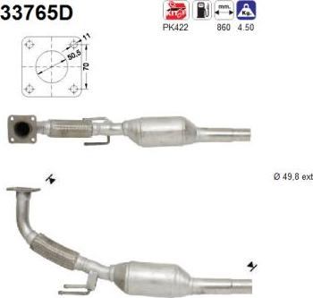 AS 33765D - Каталізатор autocars.com.ua