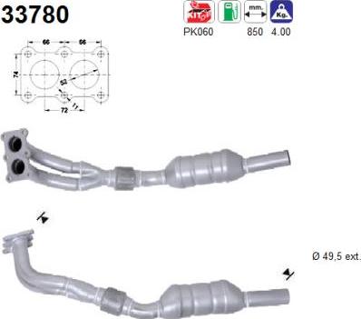 AS 33780 - Каталізатор autocars.com.ua